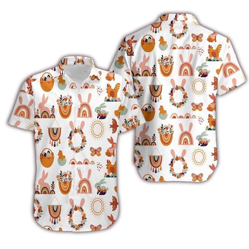 Felacia [Hawaii Shirt] Easter Day Bunny Carrying Egg Custom Color Hawaiian Aloha Shirts-ZX3159